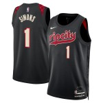 Maillot NBA Portland Trail Blazers Anfernee Simons Nike 2023-24 City Edition Noir Swingman - Homme